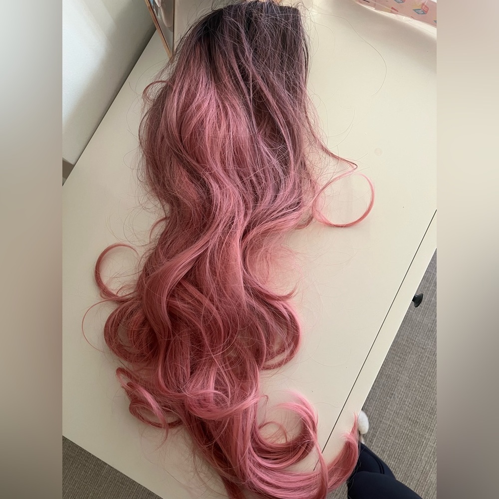 Pink Ombré long wig